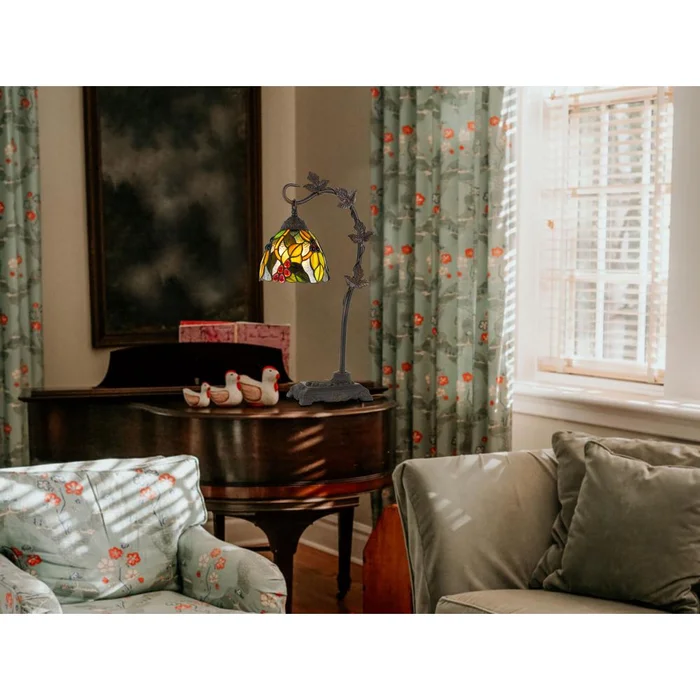 24″ Height Metal Tiffany Table Lamp In Bronze Finish By Cal Lighting – Tiffnay