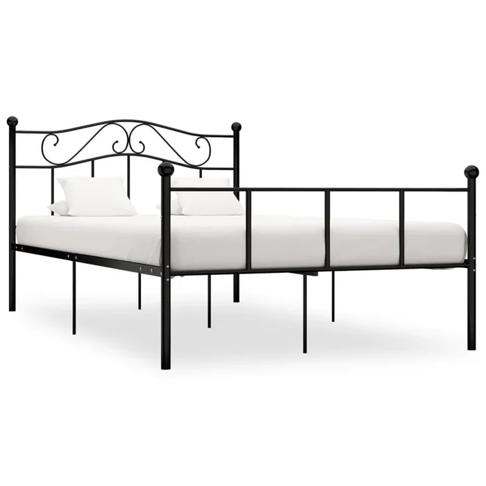 284525 vidaXL Bed Frame without Mattress Black Metal 120×200 cm