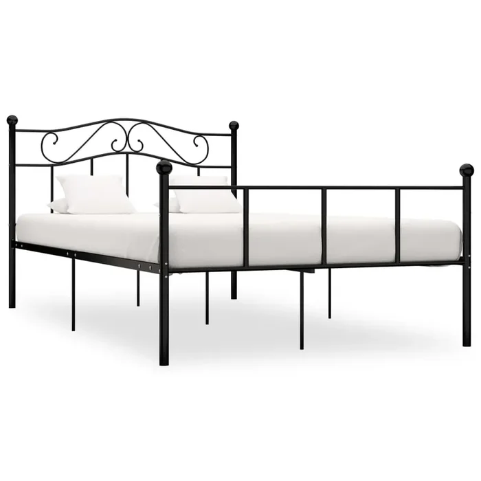 284526 vidaXL Bed Frame without Mattress Black Metal 140×200 cm