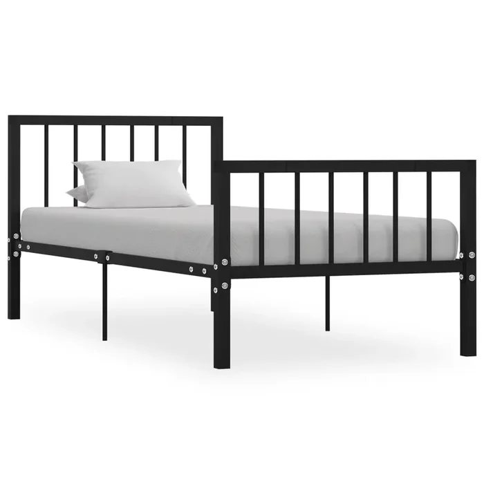 284569 vidaXL Bed Frame without Mattress Black Metal 100×200 cm