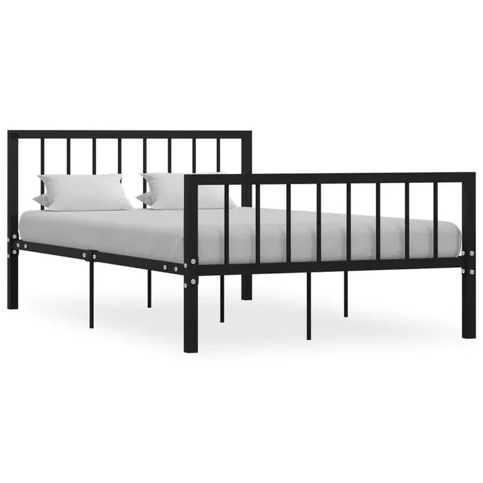 284570 vidaXL Bed Frame without Mattress Black Metal 120×200 cm