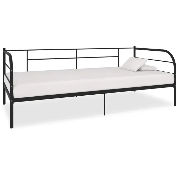 284673 vidaXL DayBed Frame without Mattress Black Metal 90×200 cm