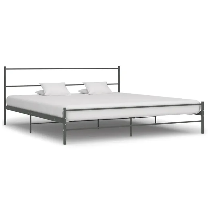 284687 vidaXL Bed Frame without Mattress Grey Metal 200×200 cm