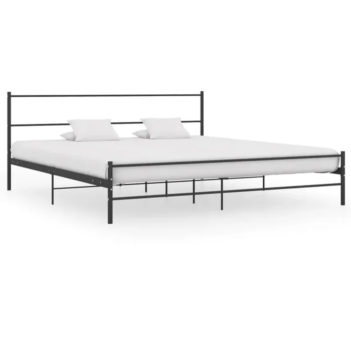 284688 vidaXL Bed Frame without Mattress Black Metal 180×200 cm Super King