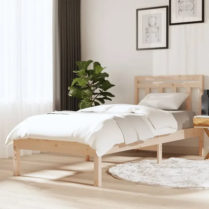 3100579 vidaXL Bed Frame without Mattress Solid Wood 100×200 cm (810007+814079)