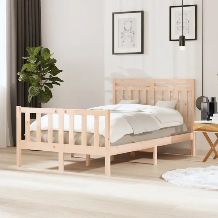 3100953 vidaXL Bed Frame without Mattress Solid Wood 120×200 cm (810077+814084)
