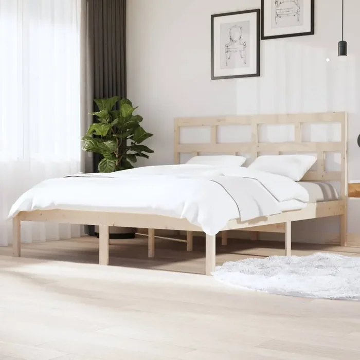3101228 vidaXL Bed Frame without Mattress Solid Wood 160×200 cm (810027+814204)