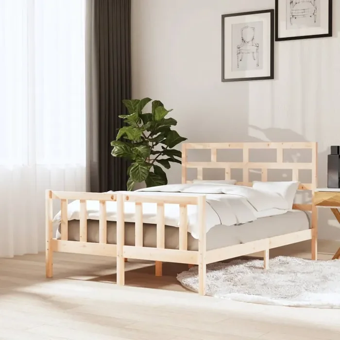 3101343 vidaXL Bed Frame without Mattress Solid Wood 120×200 cm (810077+814184)