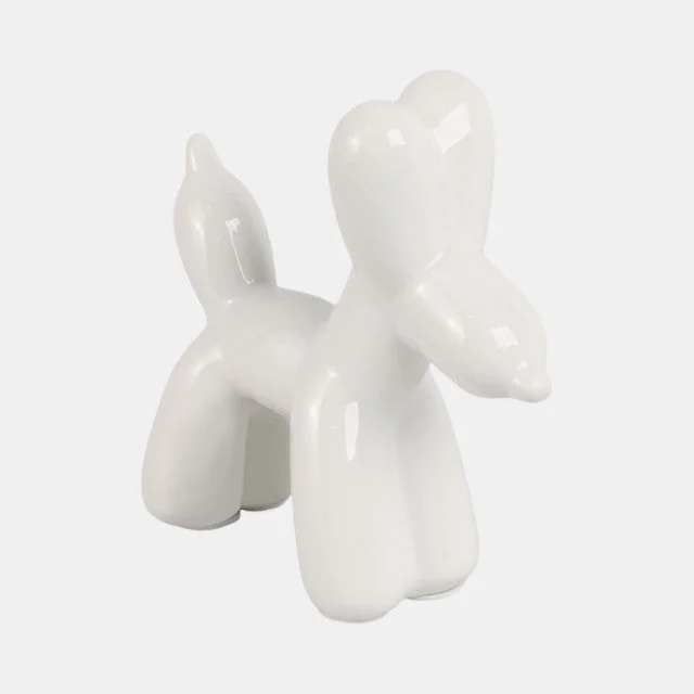 7″ Ceramic Balloon Dog – White