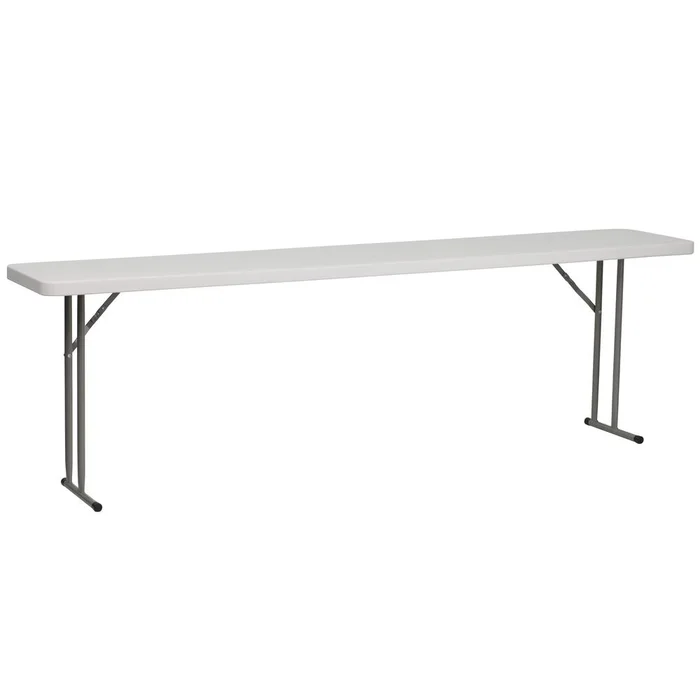 8-Foot Granite In White Plastic Folding Training Table By Flash Furniture – White