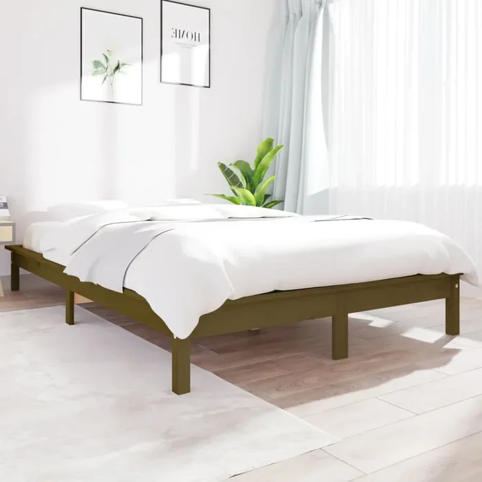 820554 vidaXL Bed Frame without Mattress Honey Brown 160×200 cm Solid Wood