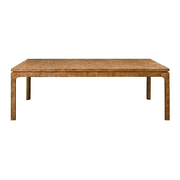 Adams Rectangular Dining Table In Dark Burl Wood