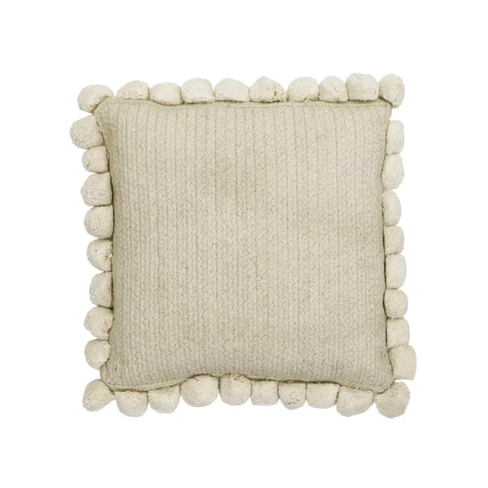 Adelyn – Square Tasseled Accent Pillow – Natural