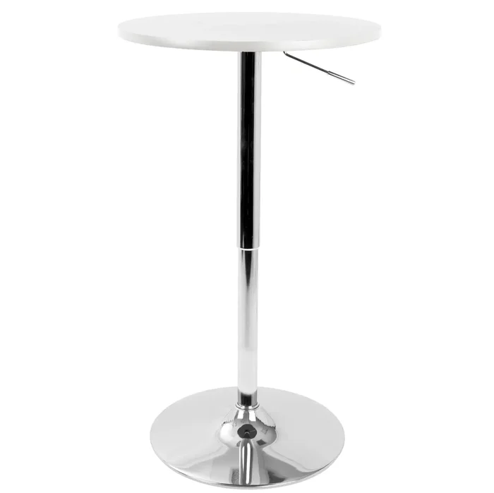 Adjustable Contemporary Bar Table – White