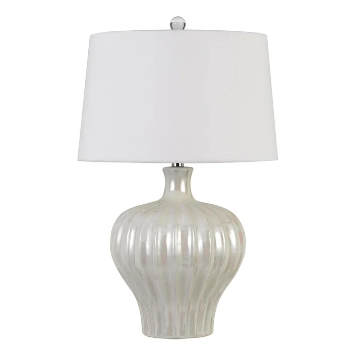 Afragola Ceramic Table Lamp With Hardback Fabric Shade By Cal Lighting – Pearl