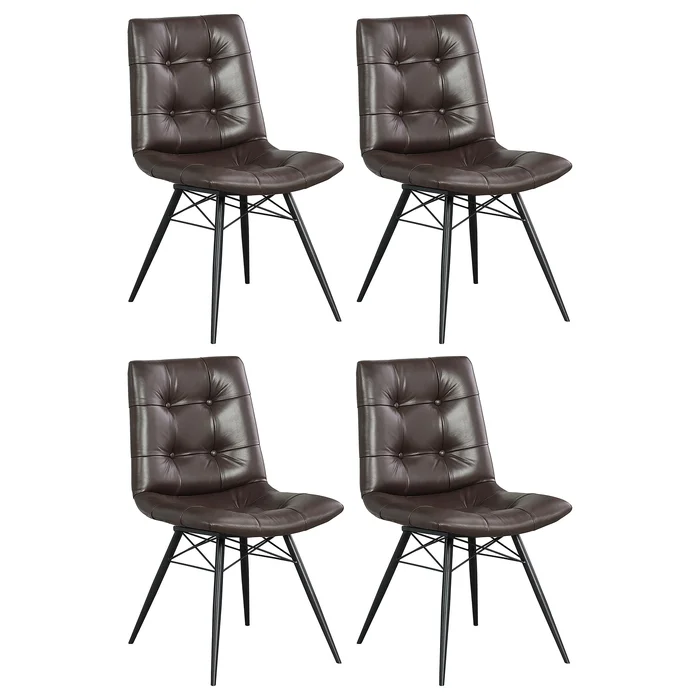 Aiken Upholstered Dining Side Chair Brown(Set of 4)