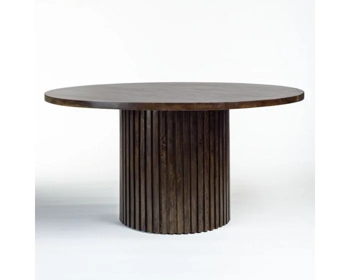Alder & Tweed Furniture Bradley 60″ Round Dining Table in Aged Ash