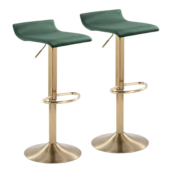 Ale – Contemporary Adjustable Height Barstool With Swivel With Oval Footrest (Set of 2)