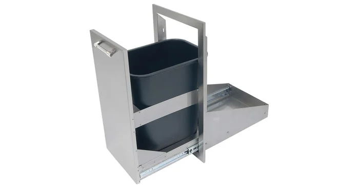 Alfresco 15 Inch Wide Pull Out Waste Receptacle with 10 Gallon Trash Bin