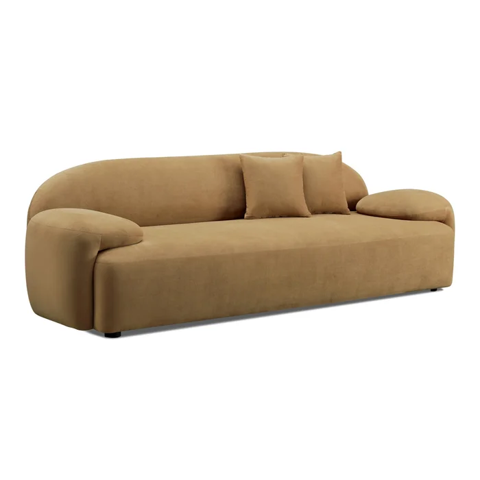 Allegra Cafe Au Lait Performance Velvet Sofa