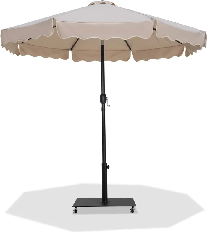 Amalfi – Aluminum Patio Umbrella – Black Base / Black Pole