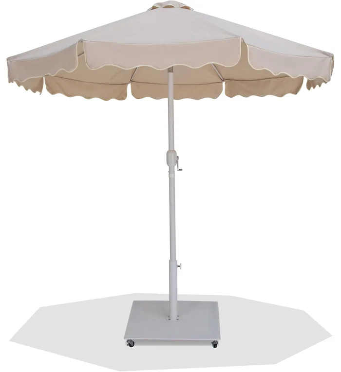 Amalfi – Aluminum Patio Umbrella – White Base / White Pole