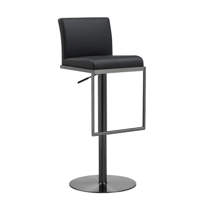 Amalfi Black Performance Vegan Leather on Black Stool – UK