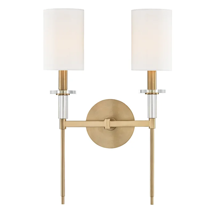 Amherst 2 Light Wall Sconce Aged Brass