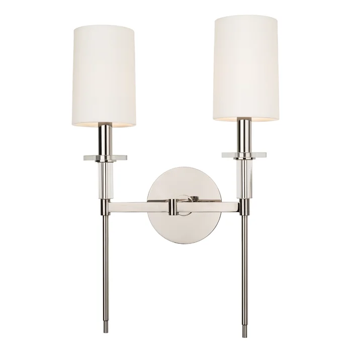 Amherst 2 Light Wall Sconce Polished Nickel