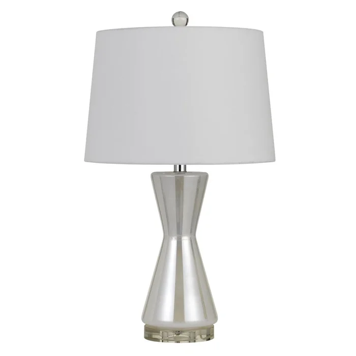 Anzio Glass Table Lamp With Hardback Fabric Shade (Sold And Priced As Pairs) By Cal Lighting – Pearl