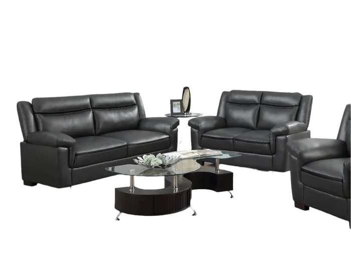 Arabella Upholstered Padded Arm Sofa Set Grey