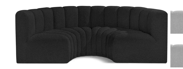 Arc – Boucle Fabric 4 Piece U-Shaped Modular Sofa