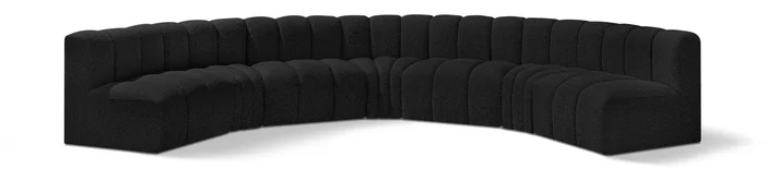 Arc – Boucle Fabric 7 Piece U-Shaped Modular Sofa
