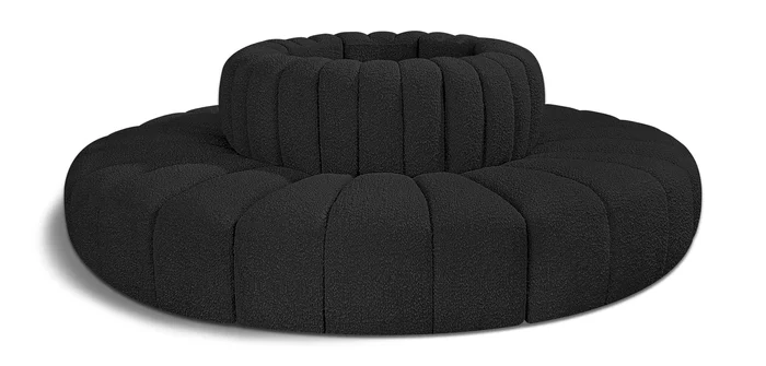 Arc – Boucle Fabric 8 Piece Round Modular Sofa