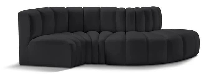 Arc – Faux Leather 4 Piece L-Shaped Modular Sofa