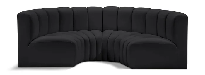 Arc – Faux Leather 4 Piece U-Shaped Modular Sofa