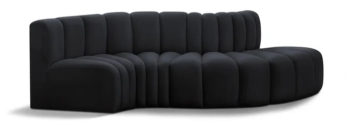 Arc – Velvet 4 Piece L-Shaped Modular Sofa