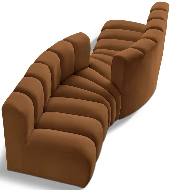 Arc – Velvet 4 Piece Sofa – Saddle