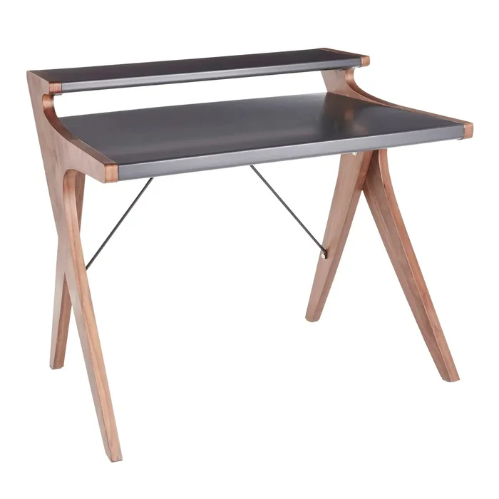 Archer – Contemporary Desk – Walnut / Gray