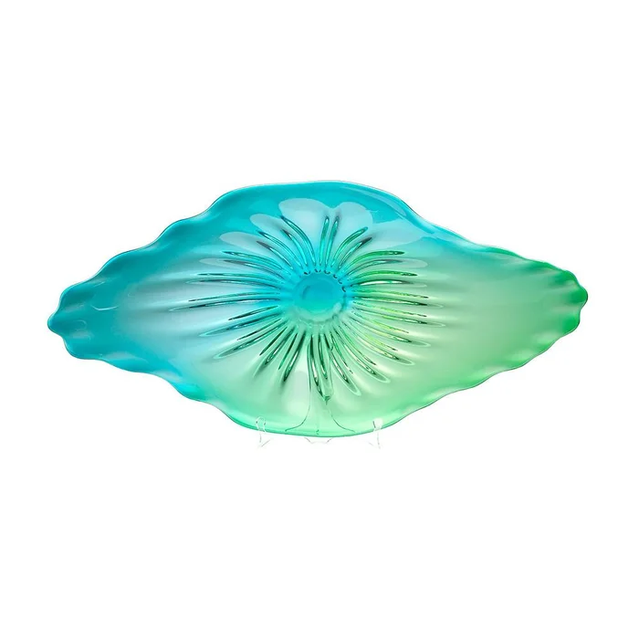Art Glass Plate – Blue-Cyan