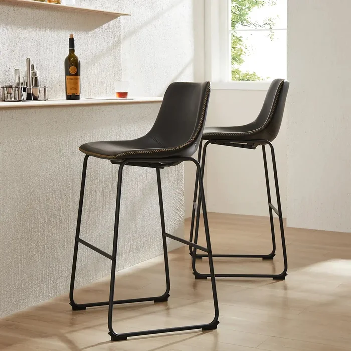 Ashridge Vegan Leather Counter Height Bar Stools Set of 2