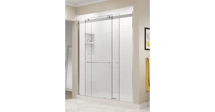 Basco Rotolo 70″ High x 52″ Wide Bypass Semi Frameless Shower Door with Clear Glass
