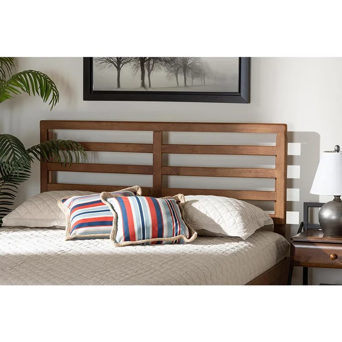 Baxton Studio Akemi Modern and Contemporary Ash Walnut Finished Wood Full Size Headboard – Ash Walnut