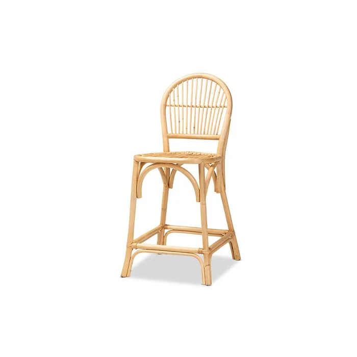 Baxton Studio Wina Modern Bohemian Natural Brown Rattan Counter Stool – Natural Brown