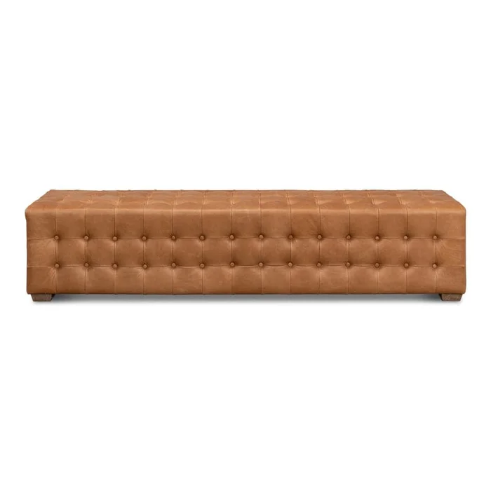 Beam Bench Tufted Leather