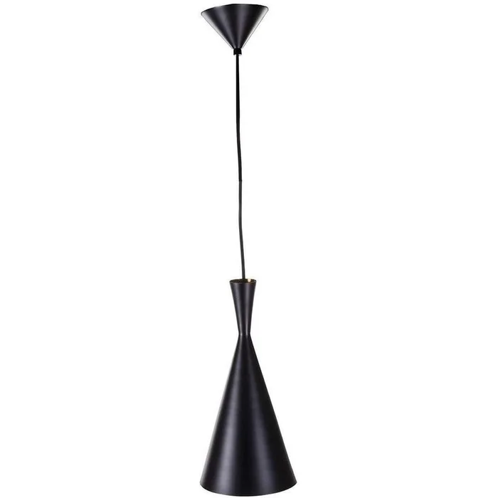 Beat Light Tall Cone Pedant – Black with Hammered Gold Interior