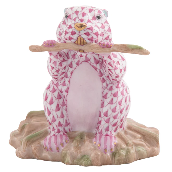 Beaver On Dam Raspberry 3.25 in L X 3.25 in W X 2.75 in H