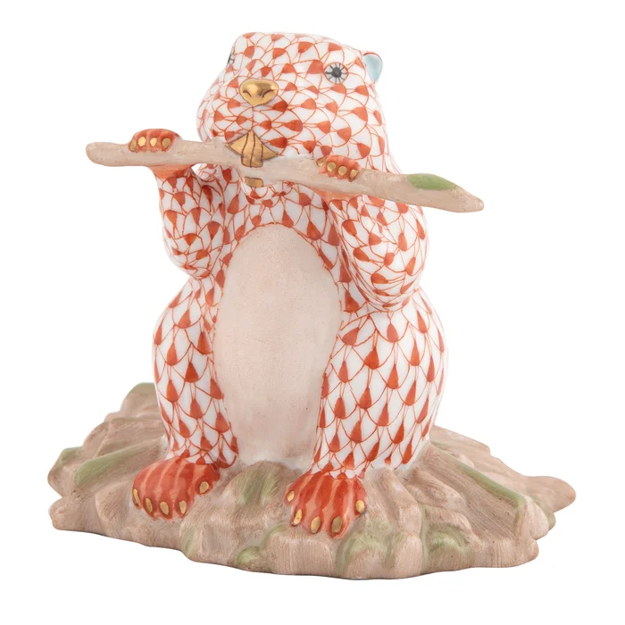 Beaver On Dam Rust 3.25 in L X 3.25 in W X 2.75 in H