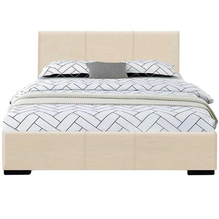 Beige Platform Queen Bed By Homeroots