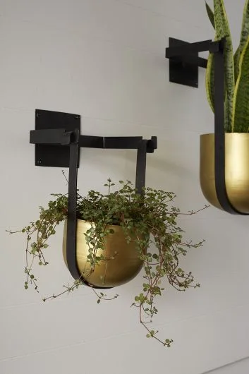 Benton Hanging/ Wall Planter Set Of 2 By Accent Decor – 2 Sizes – Gold – Metal – 73465 – 73466
